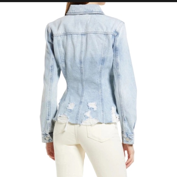 Blanc NYC Chew Hem distressed trucker jacket sz S. New with tags - Picture 2 of 5